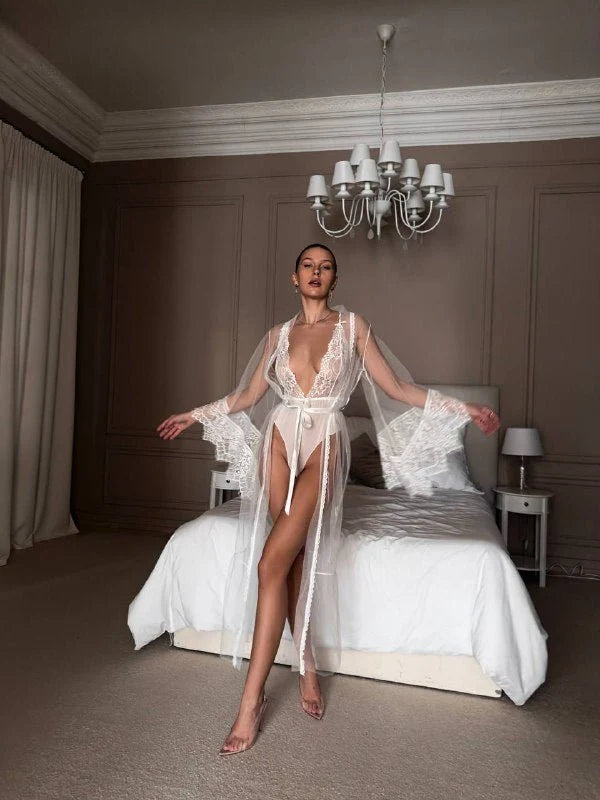 ETHEREAL VEIL LACE ROBE – TenneSecret Sabahlık