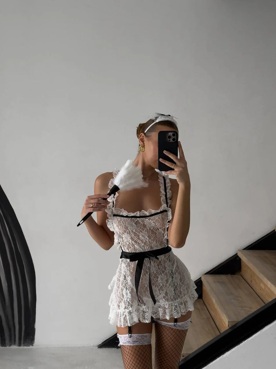 FORBIDDEN MAID SET( SAÇ BANDI VE ÇORAP DAHİL) – TenneSecret Kostüm & Rol Giyim