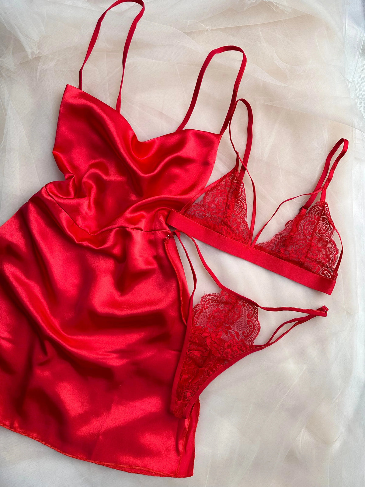 Kırmızı Babydoll+Kırmızı Bralet – TenneSecret Babydoll