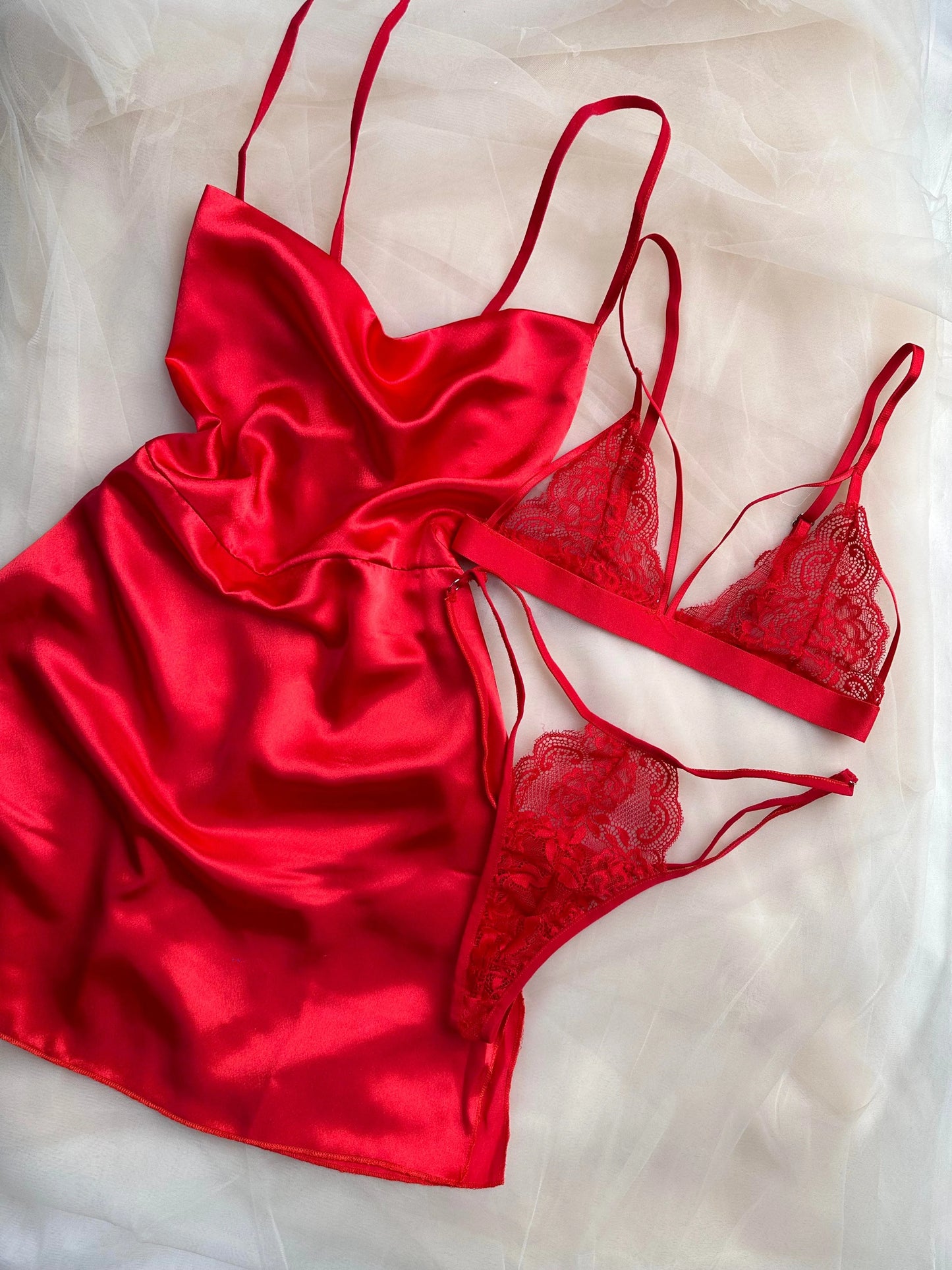 Kırmızı Babydoll+Kırmızı Bralet – TenneSecret Babydoll