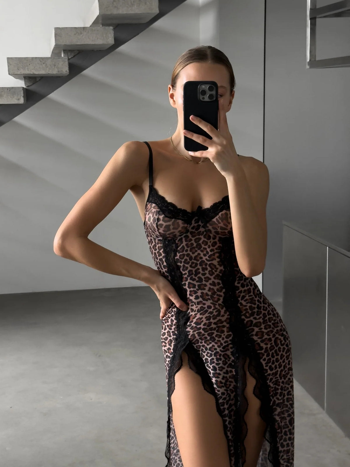 LEOPARD WHISPER LACE DRESS – TenneSecret Gecelik