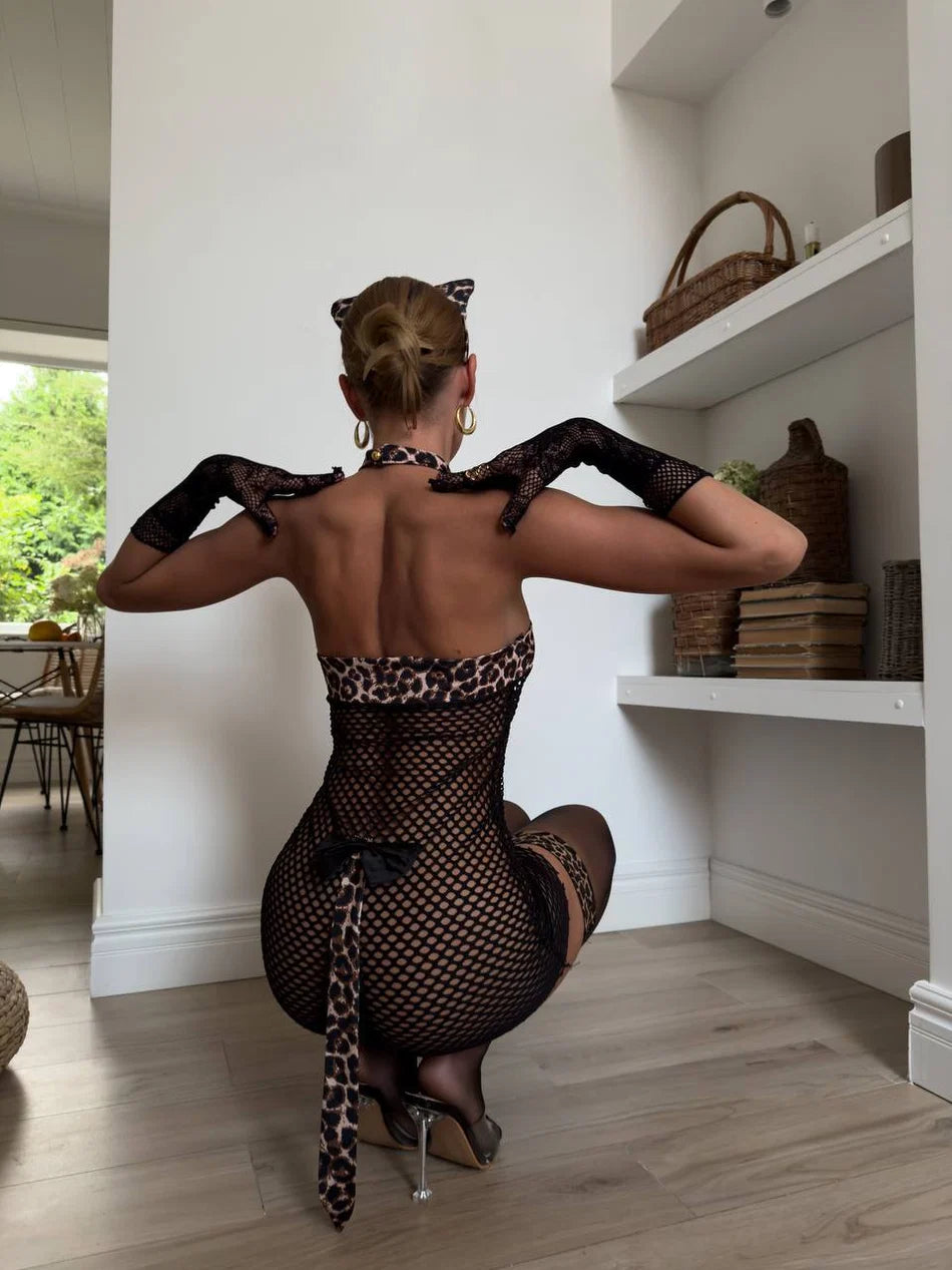 LEOPARDÉ WILD DRESS (ÇORAP VE ELDİVEN DAHİL) – TenneSecret Bodysuit