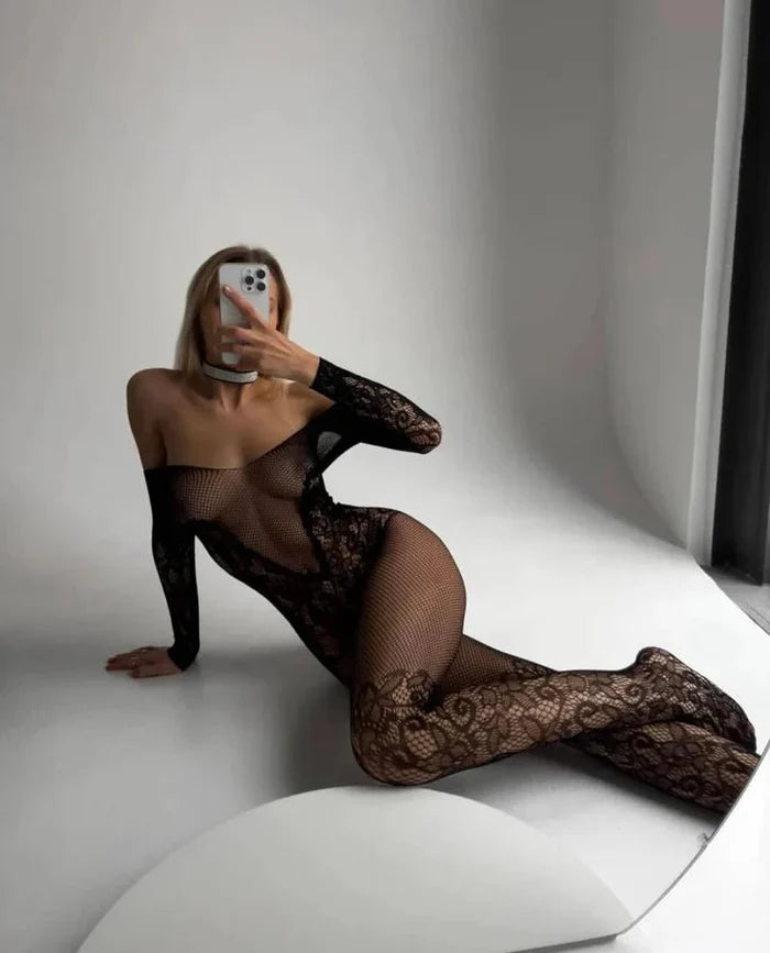 MIDNIGHT LACE BODYSTOCKING