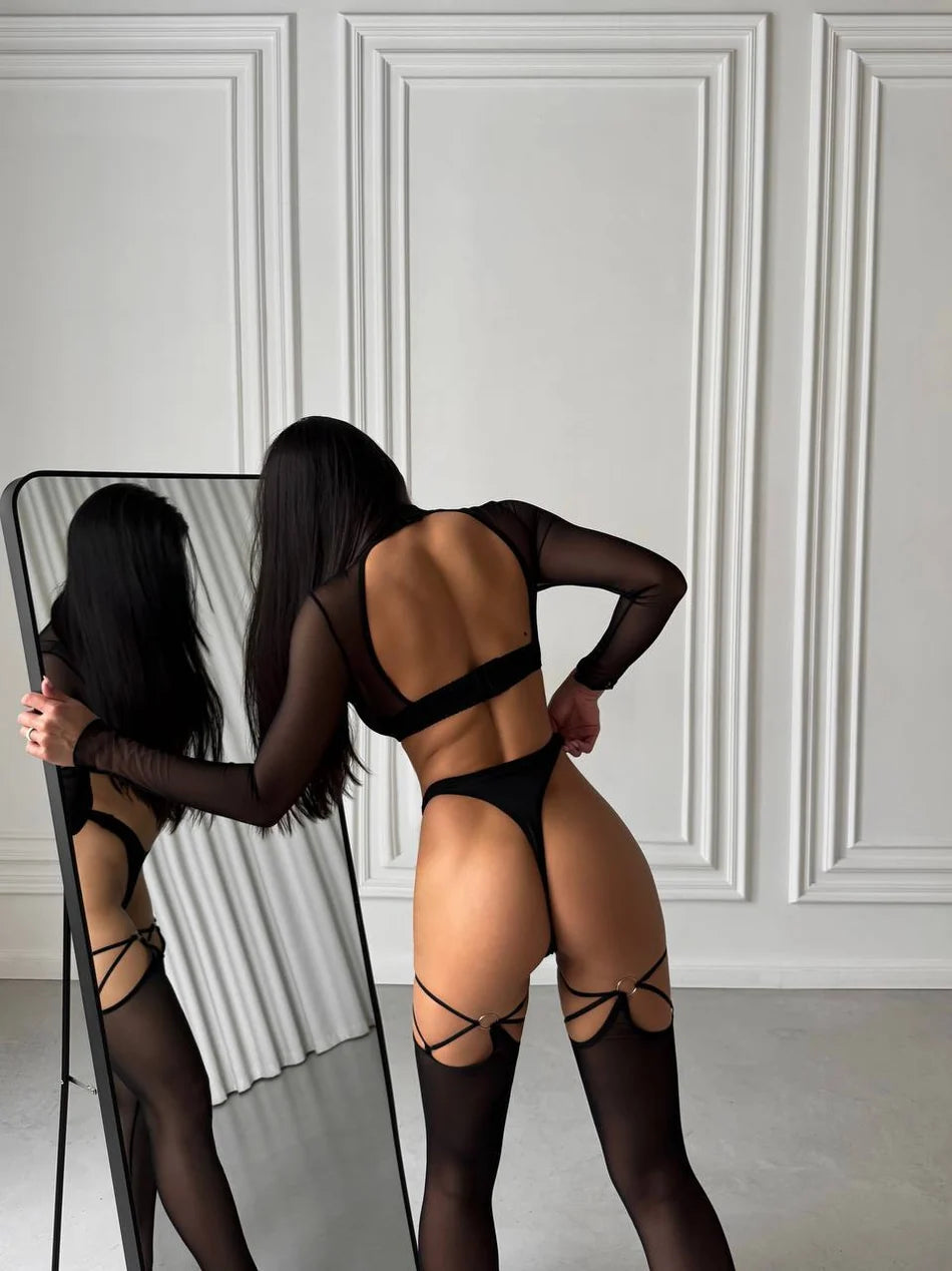 NOIR FLAME SIGNATURE SET (ÇORAP DAHİL) – TenneSecret Jartiyer Takımları