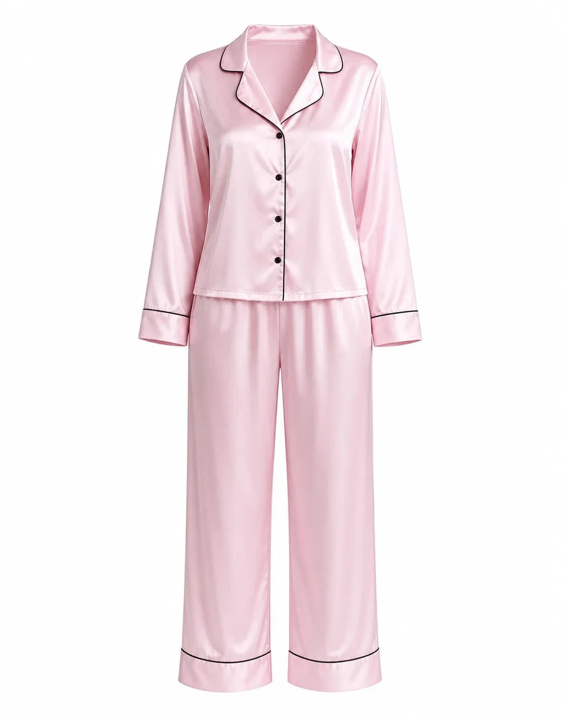 PUDRA BİYELİ SATEN PİJAMA TAKIMI – TenneSecret Pijama Takımları