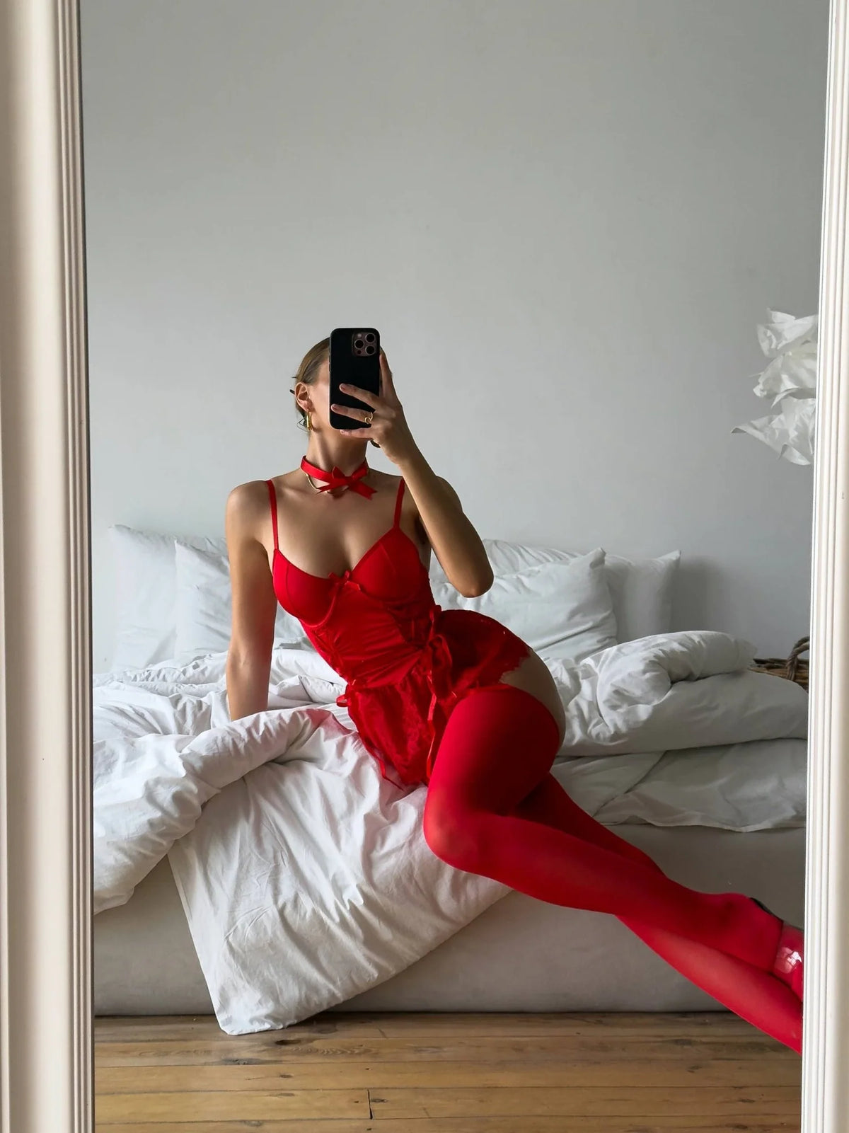 VELOURA CRIMSON BABYDOLL (ÇORAP VE AKSESUAR DAHİL) – TenneSecret Babydoll