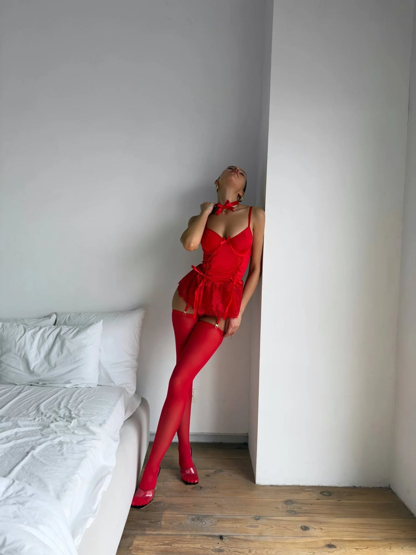 VELOURA CRIMSON BABYDOLL (ÇORAP VE AKSESUAR DAHİL) – TenneSecret Babydoll